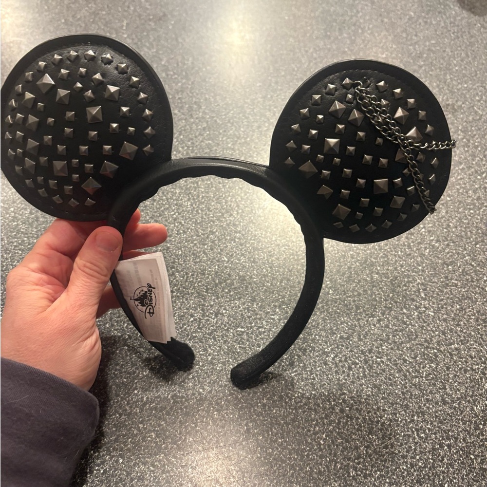 Studded Disney Mickey Ears with chains - Picture 2 of 2